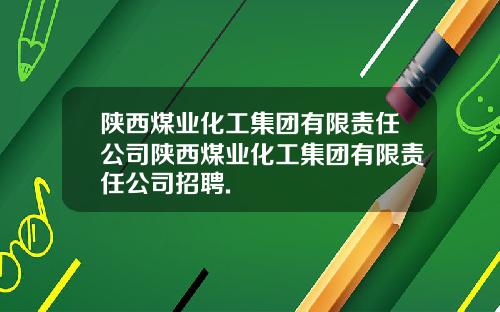 陕西煤业化工集团有限责任公司陕西煤业化工集团有限责任公司招聘.