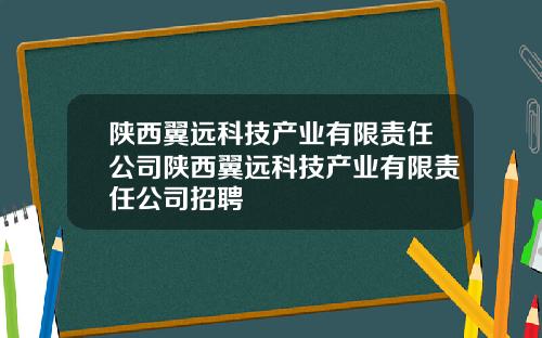 陕西翼远科技产业有限责任公司陕西翼远科技产业有限责任公司招聘