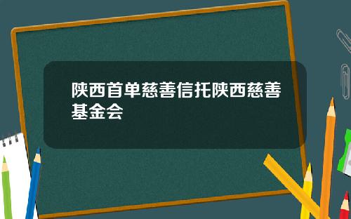 陕西首单慈善信托陕西慈善基金会
