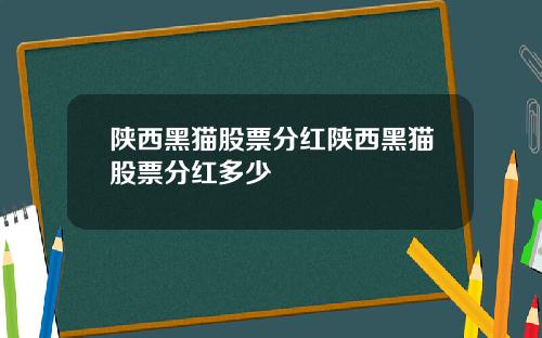 陕西黑猫股票分红陕西黑猫股票分红多少