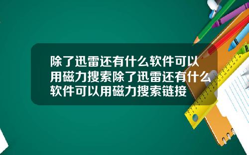 除了迅雷还有什么软件可以用磁力搜索除了迅雷还有什么软件可以用磁力搜索链接