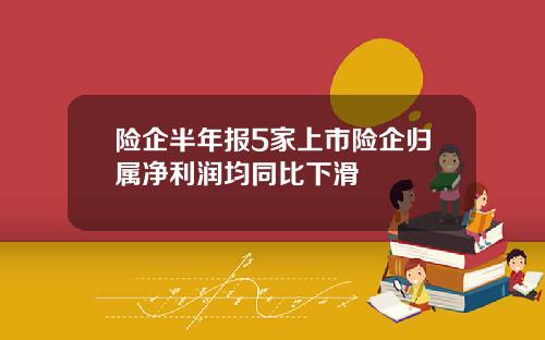险企半年报5家上市险企归属净利润均同比下滑