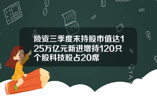 险资三季度末持股市值达125万亿元新进增持120只个股科技股占20席
