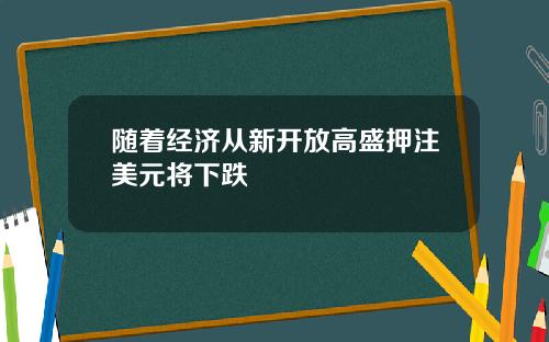 随着经济从新开放高盛押注美元将下跌