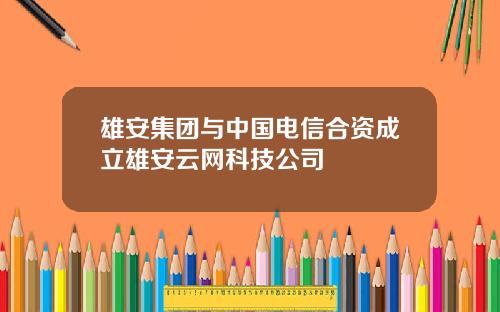 雄安集团与中国电信合资成立雄安云网科技公司