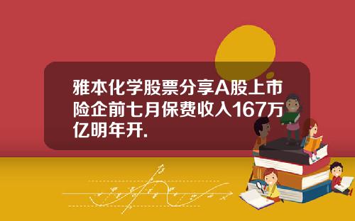 雅本化学股票分享A股上市险企前七月保费收入167万亿明年开.