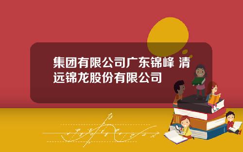 集团有限公司广东锦峰 清远锦龙股份有限公司