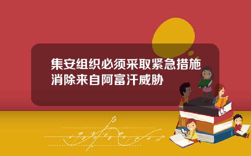 集安组织必须采取紧急措施消除来自阿富汗威胁