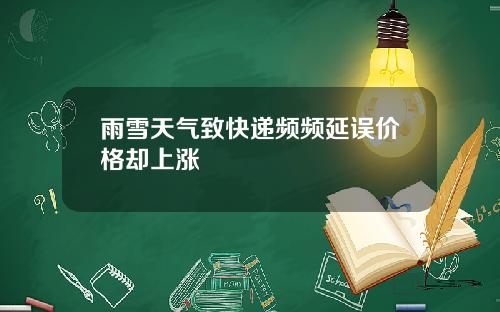 雨雪天气致快递频频延误价格却上涨