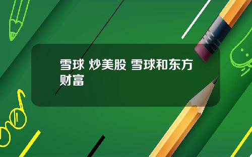 雪球 炒美股 雪球和东方财富