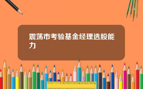 震荡市考验基金经理选股能力