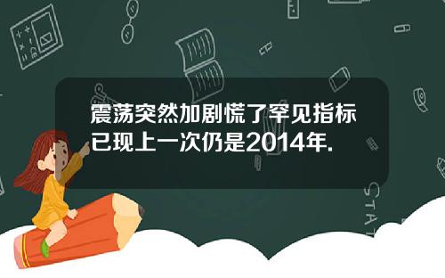 震荡突然加剧慌了罕见指标已现上一次仍是2014年.
