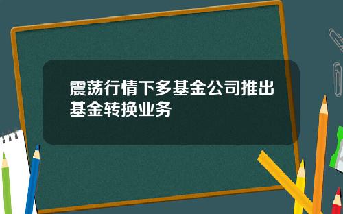 震荡行情下多基金公司推出基金转换业务