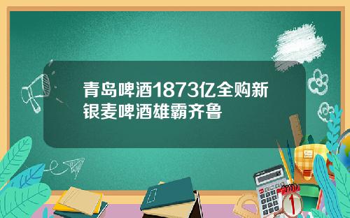 青岛啤酒1873亿全购新银麦啤酒雄霸齐鲁