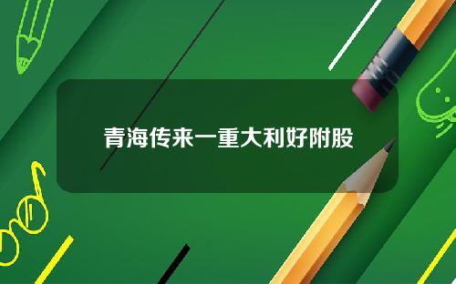 青海传来一重大利好附股