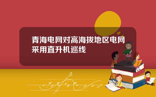 青海电网对高海拔地区电网采用直升机巡线