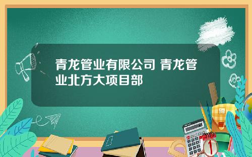 青龙管业有限公司 青龙管业北方大项目部