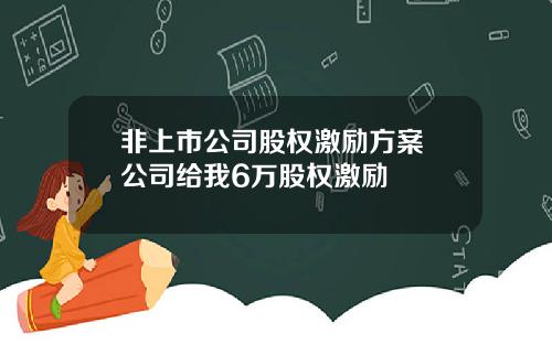 非上市公司股权激励方案 公司给我6万股权激励