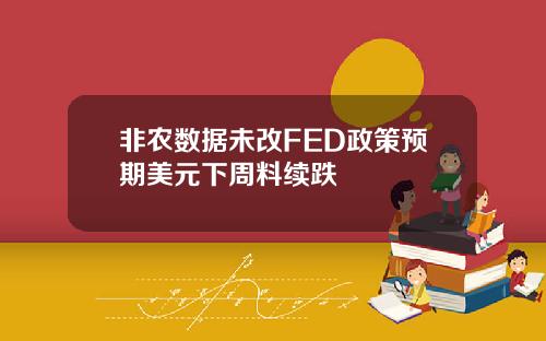 非农数据未改FED政策预期美元下周料续跌