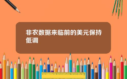 非农数据来临前的美元保持低调