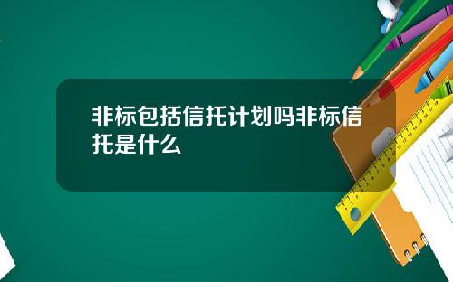 非标包括信托计划吗非标信托是什么