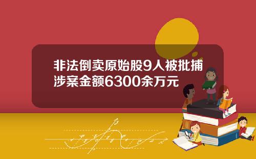 非法倒卖原始股9人被批捕涉案金额6300余万元