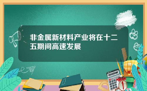 非金属新材料产业将在十二五期间高速发展