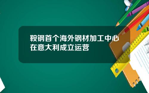 鞍钢首个海外钢材加工中心在意大利成立运营