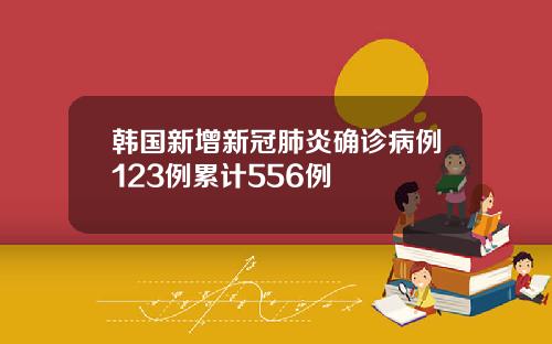 韩国新增新冠肺炎确诊病例123例累计556例
