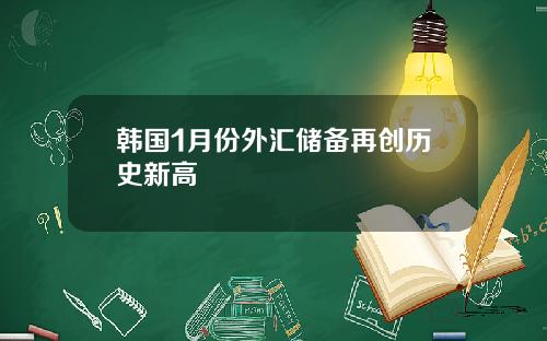 韩国1月份外汇储备再创历史新高