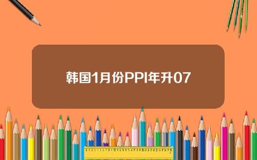 韩国1月份PPI年升07