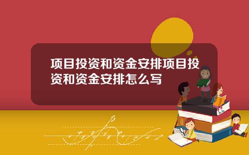 项目投资和资金安排项目投资和资金安排怎么写