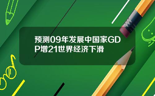 预测09年发展中国家GDP增21世界经济下滑