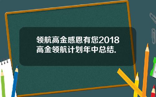 领航高金感恩有您2018高金领航计划年中总结.