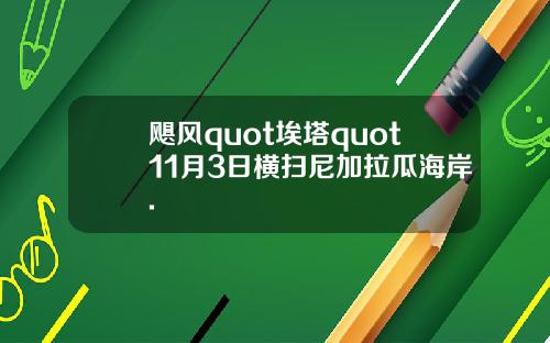 飓风quot埃塔quot11月3日横扫尼加拉瓜海岸.