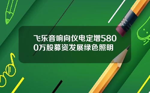 飞乐音响向仪电定增5800万股募资发展绿色照明