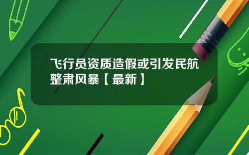 飞行员资质造假或引发民航整肃风暴【最新】