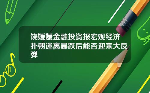 饶媛媛金融投资报宏观经济扑朔迷离暴跌后能否迎来大反弹