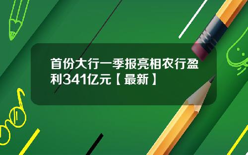 首份大行一季报亮相农行盈利341亿元【最新】