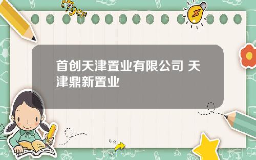首创天津置业有限公司 天津鼎新置业