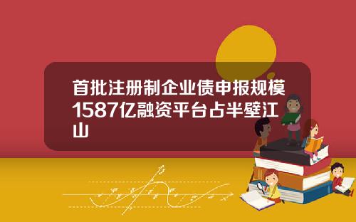 首批注册制企业债申报规模1587亿融资平台占半壁江山