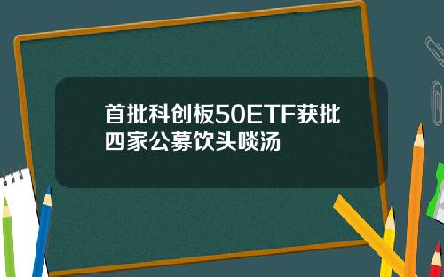 首批科创板50ETF获批四家公募饮头啖汤