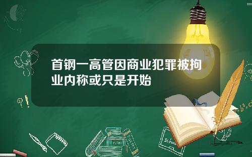 首钢一高管因商业犯罪被拘业内称或只是开始