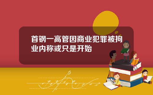 首钢一高管因商业犯罪被拘业内称或只是开始