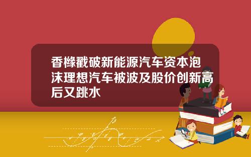 香橼戳破新能源汽车资本泡沫理想汽车被波及股价创新高后又跳水