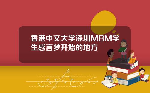香港中文大学深圳MBM学生感言梦开始的地方