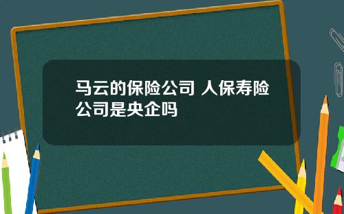 马云的保险公司 人保寿险公司是央企吗