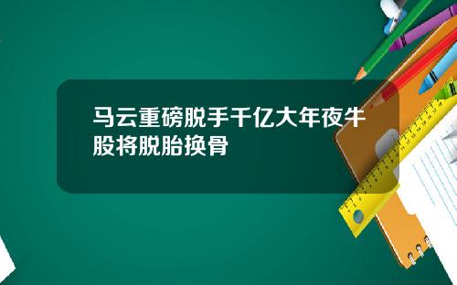 马云重磅脱手千亿大年夜牛股将脱胎换骨