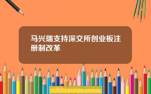 马兴瑞支持深交所创业板注册制改革