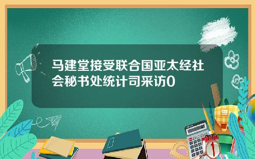 马建堂接受联合国亚太经社会秘书处统计司采访0